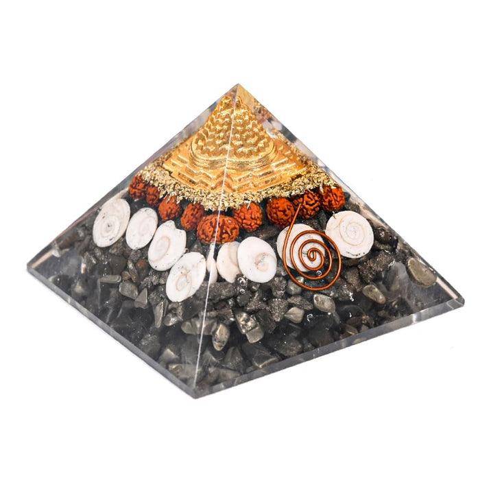 Money Magnet Pyrite Pyramid Authentically Crafted with Pyrite Crystal, Gomti Chakra, Rudraksh & Shree Yantra to Attract Prosperity, Success & Growth, Ideal Vastu Chakra