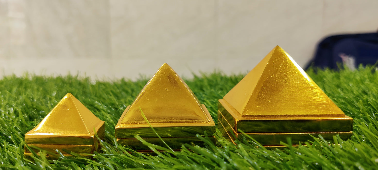 Pyramid Metal  Vastu Feng Shui Set of 3 Layer Total 91 Pyramids for Positive Cosmic Energy