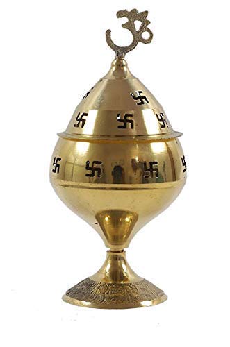 Pure Brass Handicraft Om & Swastik Designed Diya