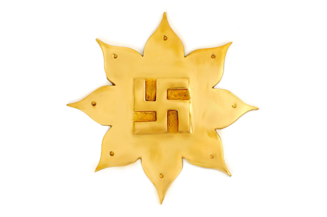 8 Petal swastik Lotus in Brass