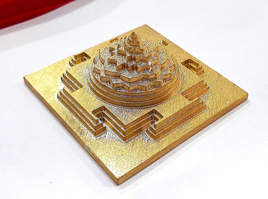 Maha Meru Shree Yantra 3D Meru Shree Yantra -Gold Plated /Brass with Accurate Cutting