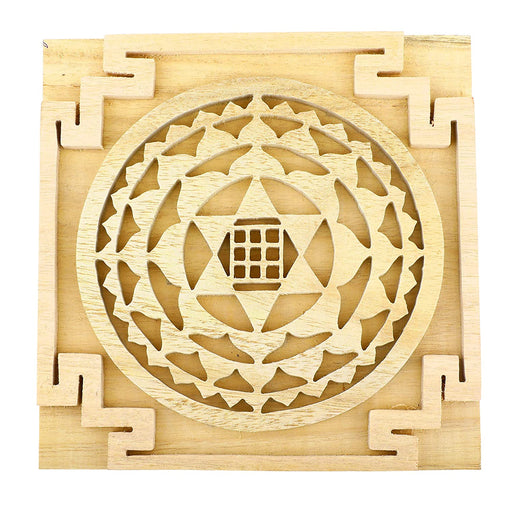 Sevan/Shreeparni Wood Kuber Yantra for Health Wealth Home/Office (6 * 6 Inch)