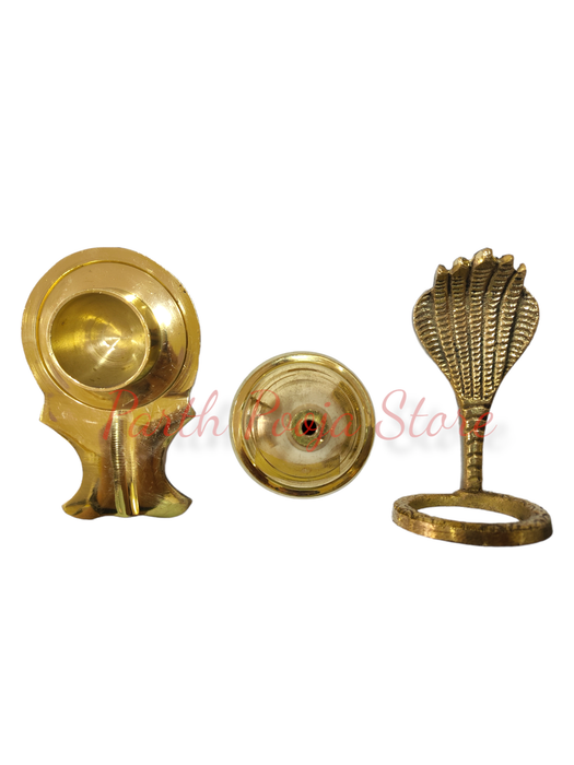 Brass Shiv Ling Stand / Shiv Jhaleri With Shesh Naag
