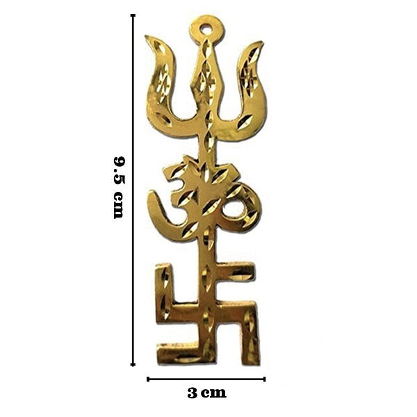 Trishakti Yantra Trishul Om Swastika Decorative Spiritual Vastu Items