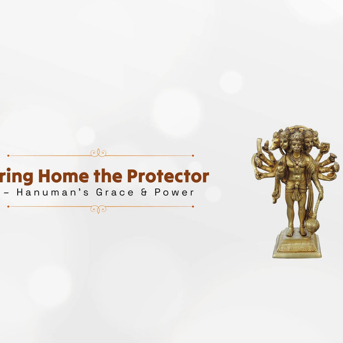 Brass Panchmukhi Hanuman Statue – Power, Devotion & Divine Protection