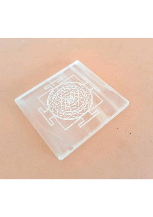 Selenite Shree Yantra Charging Plate