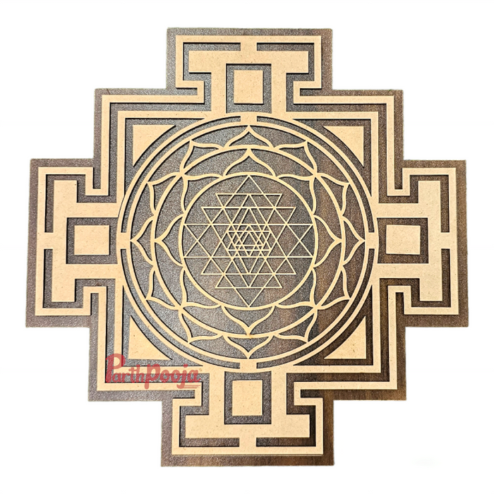 Wall Hanging Wooden Shree Yantra