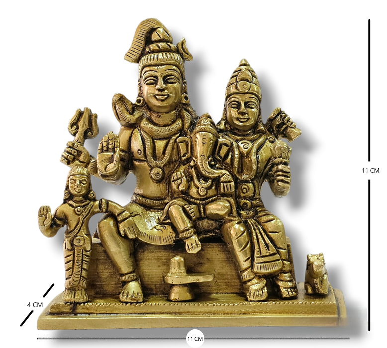 Handcrafted Lord Shiva Family In Brass