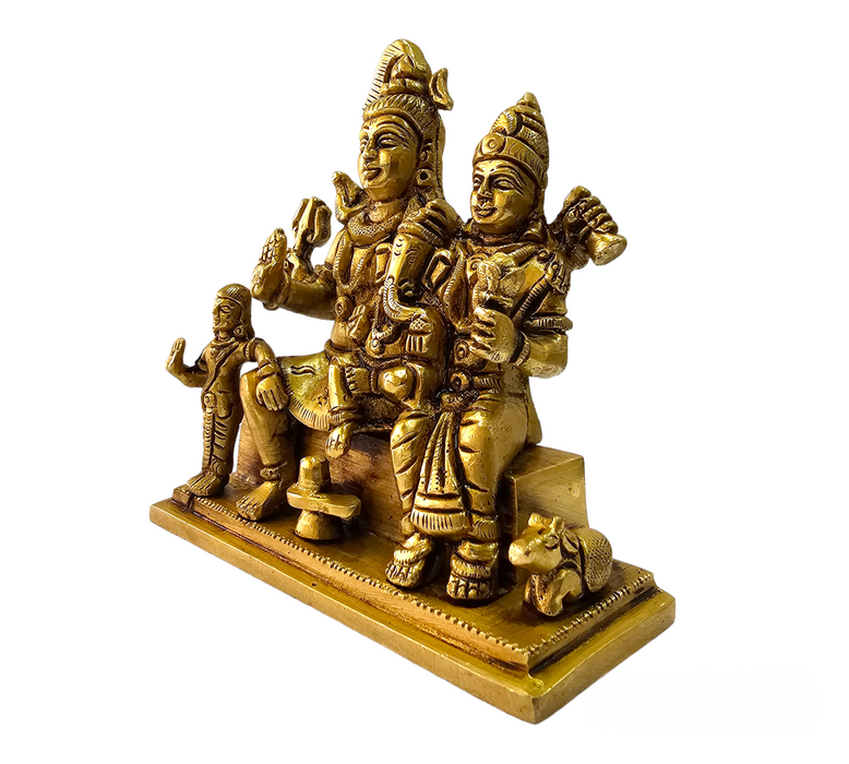 Handcrafted Lord Shiva Family In Brass