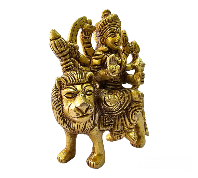 Durga Maa Idol || Brass Antique Finish Maa Durga Statue on Lion