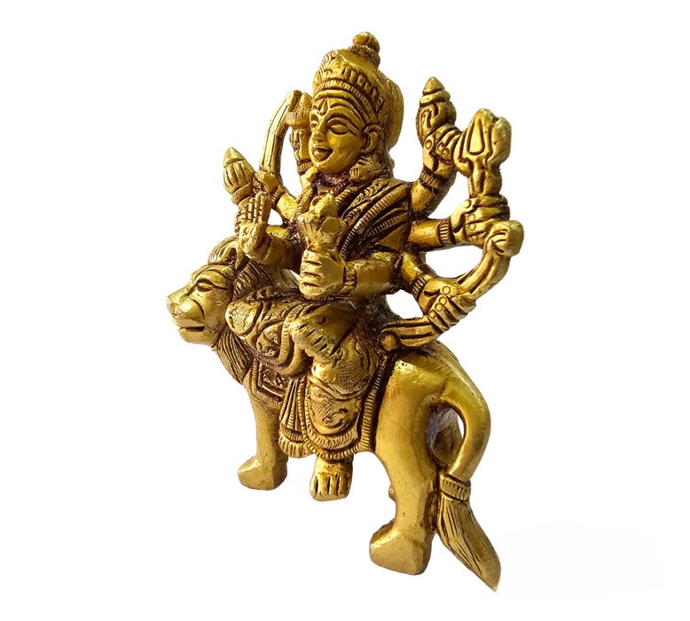 Durga Maa Idol || Brass Antique Finish Maa Durga Statue on Lion