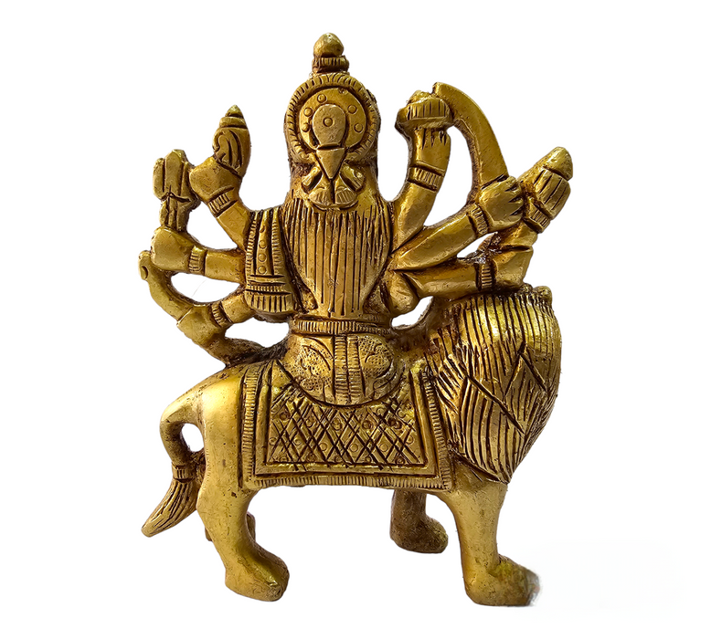 Durga Maa Idol || Brass Antique Finish Maa Durga Statue on Lion