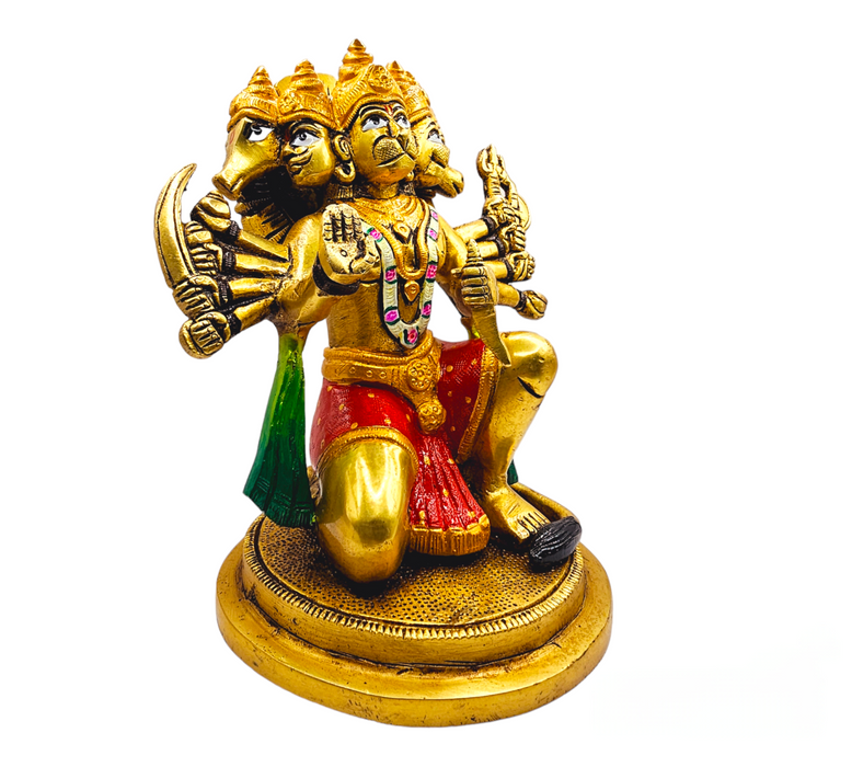 Brass Panchmukhi Hanuman Statue