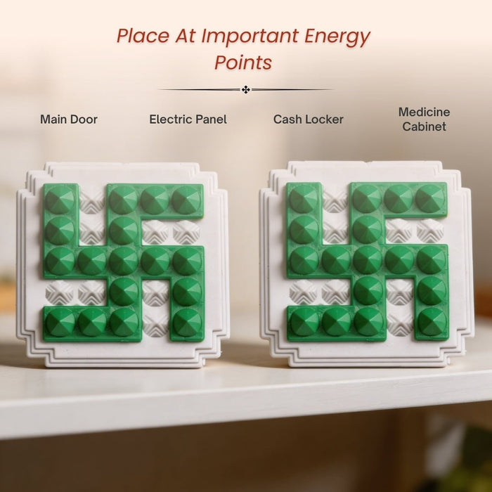 Green Swastik Pyramid 2.5'' Pair Vastu Remedies