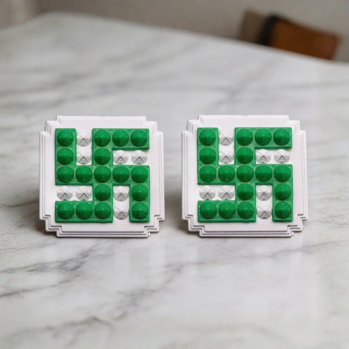 Green Swastik Pyramid 2.5'' Pair Vastu Remedies