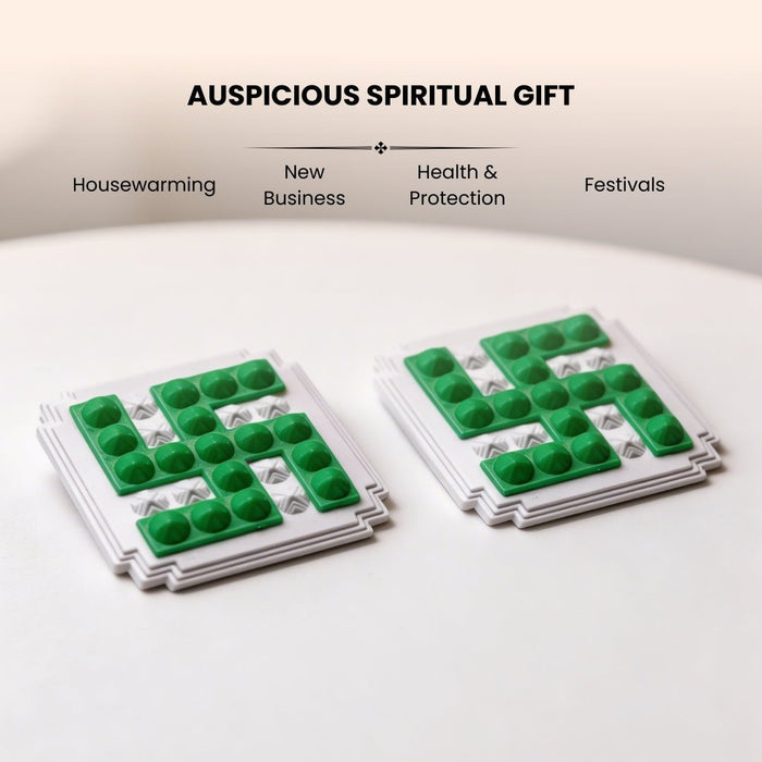 Green Swastik Pyramid 2.5'' Pair Vastu Remedies