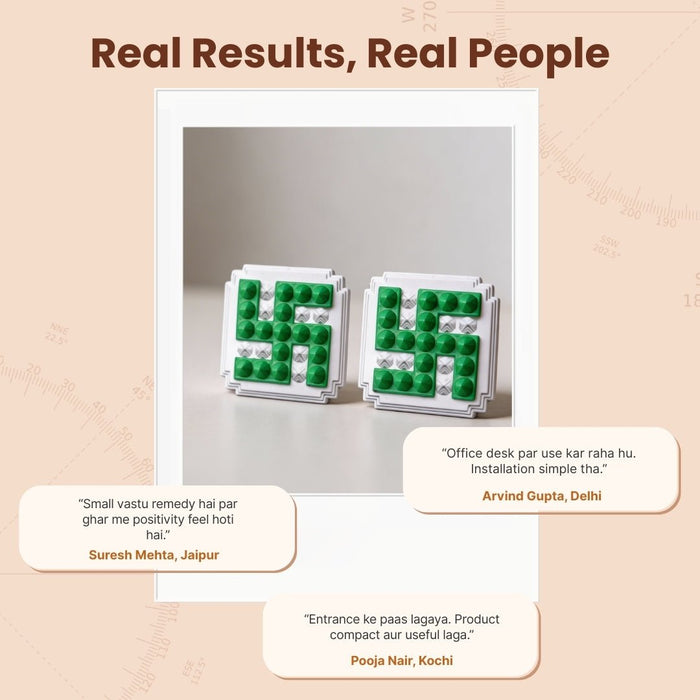 Green Swastik Pyramid 2.5'' Pair Vastu Remedies