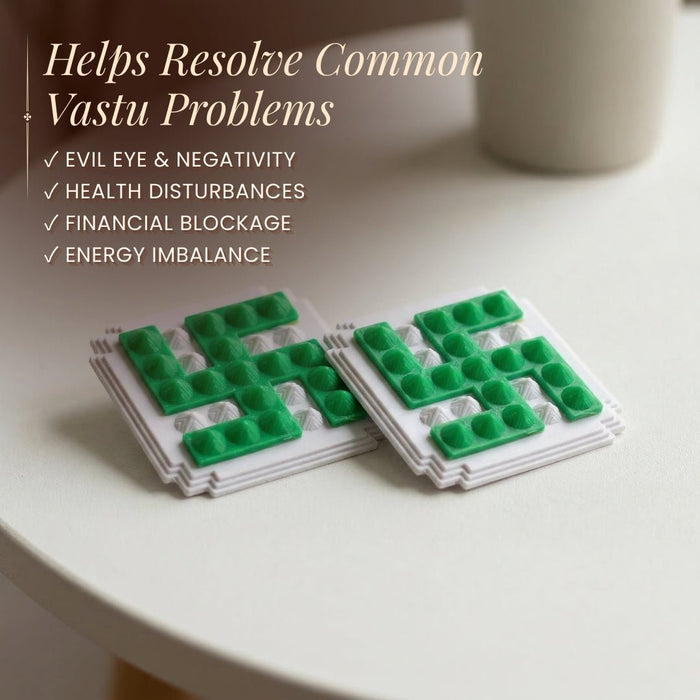 Green Swastik Pyramid 2.5'' Pair Vastu Remedies