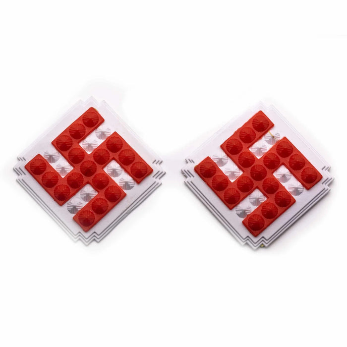 Red Swastik Pyramid 2.5'' Pair For Vastu Remedies