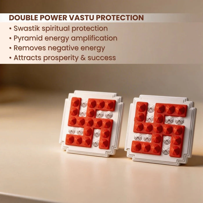 Red Swastik Pyramid 2.5'' Pair For Vastu Remedies