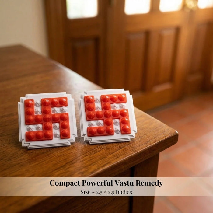Red Swastik Pyramid 2.5'' Pair For Vastu Remedies