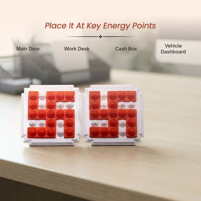 Red Swastik Pyramid 2.5'' Pair For Vastu Remedies