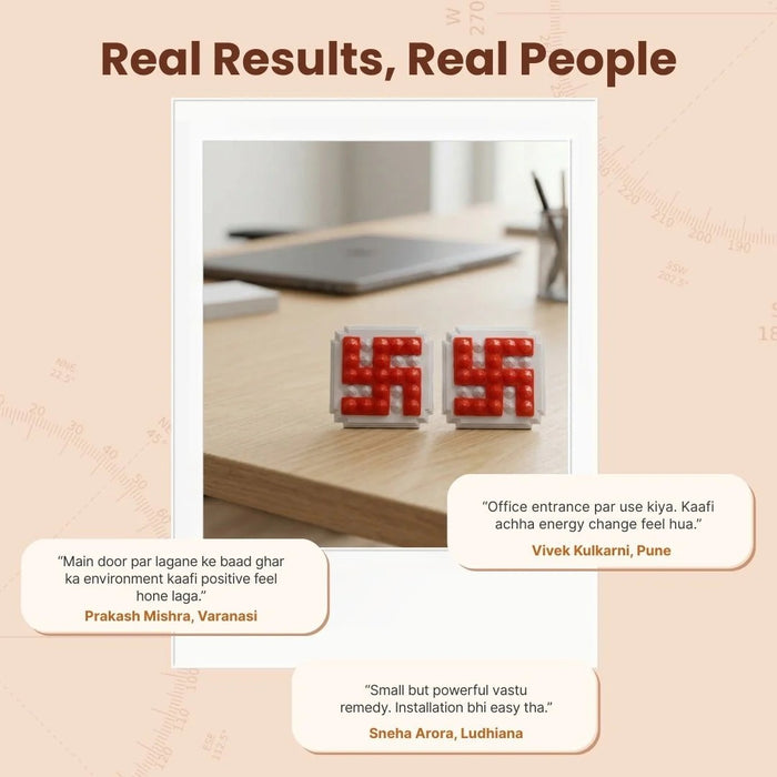 Red Swastik Pyramid 2.5'' Pair For Vastu Remedies