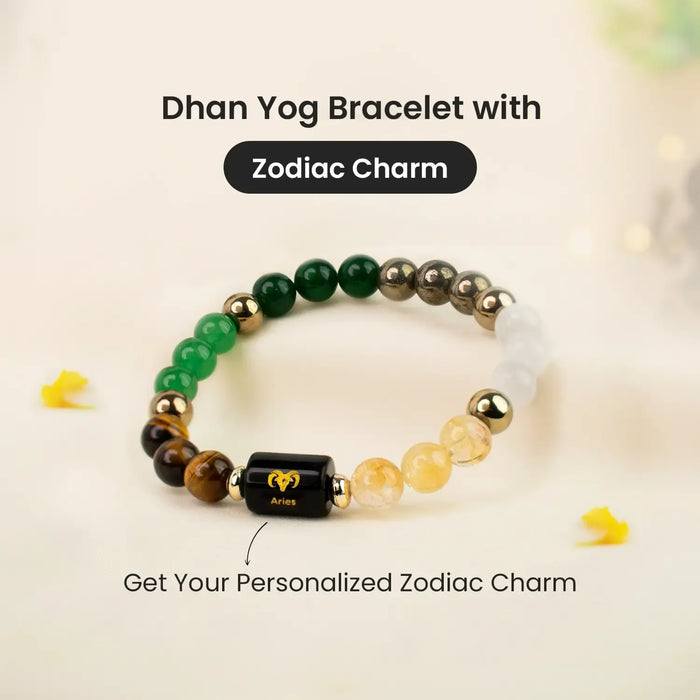 Dhan Yog Bracelet with Aries Zodiac Charm