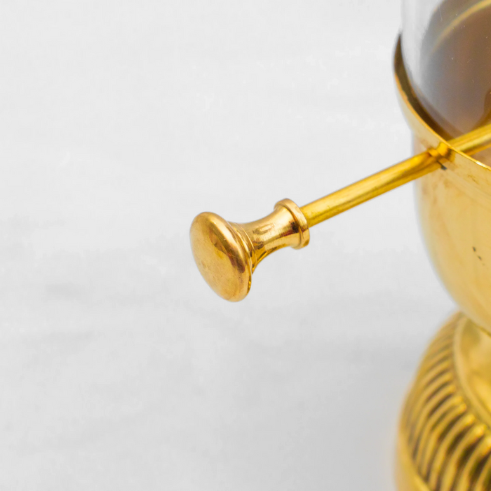 Pure Brass Akhand Jyoti Diya with Glass Cover & Adjustable Bati Knob | Windproof & Long-Lasting Diya