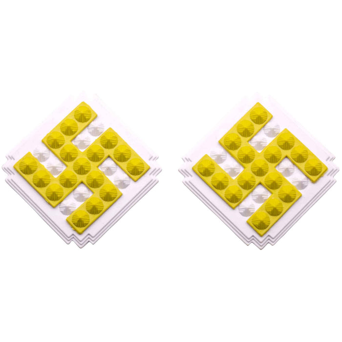 Yellow Swastik Pyramid 2.5'' Pair For Vastu Remedies
