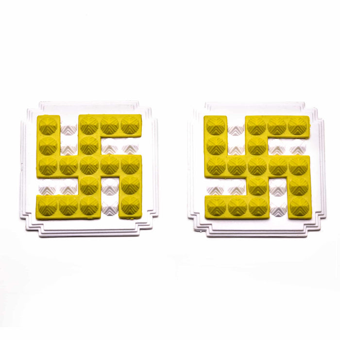 Yellow Swastik Pyramid 2.5'' Pair For Vastu Remedies