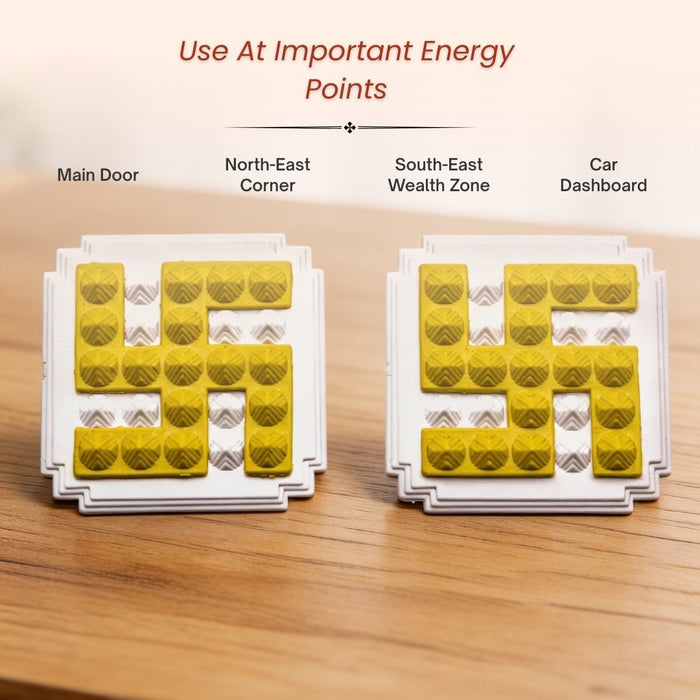 Yellow Swastik Pyramid 2.5'' Pair For Vastu Remedies