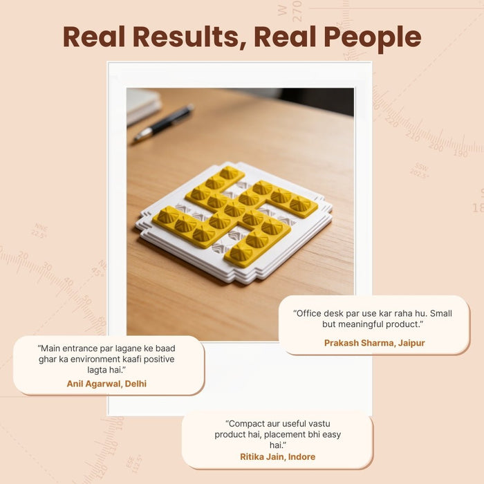 Yellow Swastik Pyramid 2.5'' Pair For Vastu Remedies