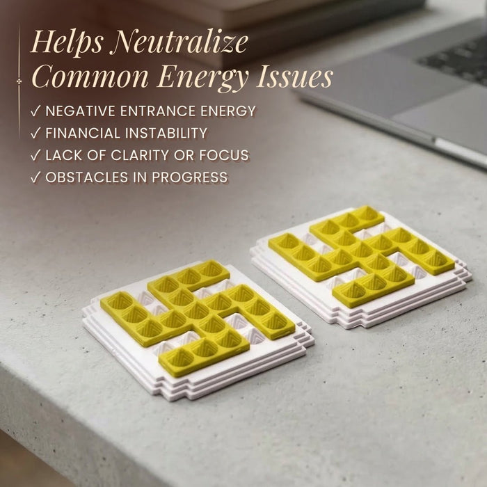 Yellow Swastik Pyramid 2.5'' Pair For Vastu Remedies
