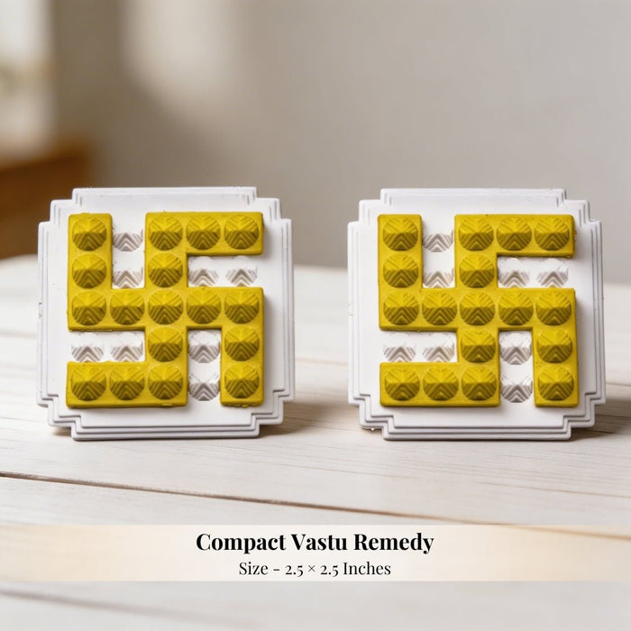 Yellow Swastik Pyramid 2.5'' Pair For Vastu Remedies
