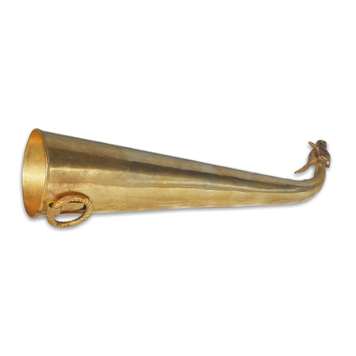 Pure Brass Gaumukhi Shringi for Abhishek, Bathing Pot for Gods