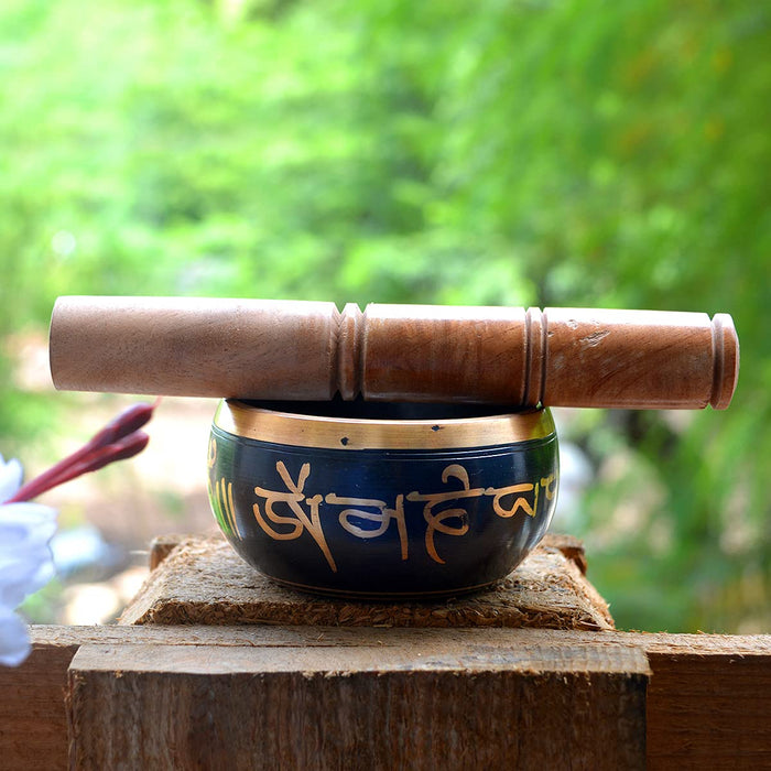Singing Bowl | Tibetan Buddhist Prayer Instrument with Wooden Stick | Meditation Bowl | Music Therapy