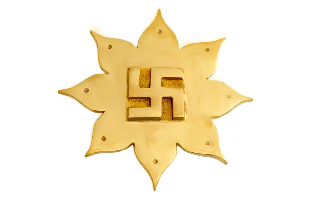 8 Petal swastik Lotus in Brass