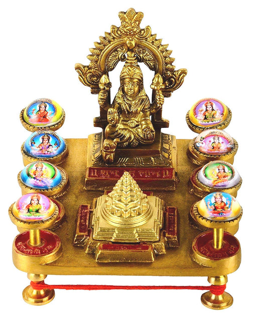 Brass Ashtalaxmi Shree Yantra Chowki