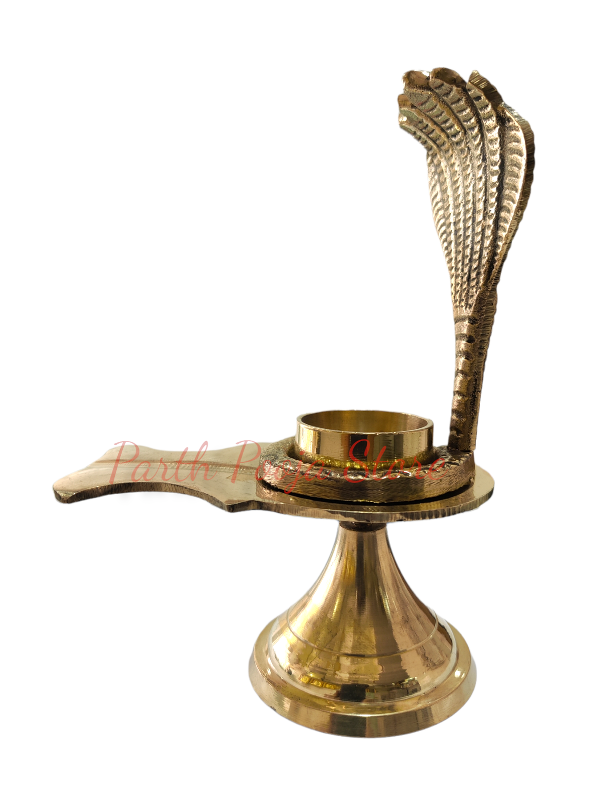 Brass Shiv Ling Stand / Shiv Jhaleri With Shesh Naag — Parthpooja