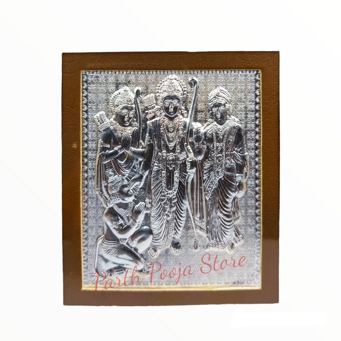 Pure Silver God Photo Frame of Ram Darbar