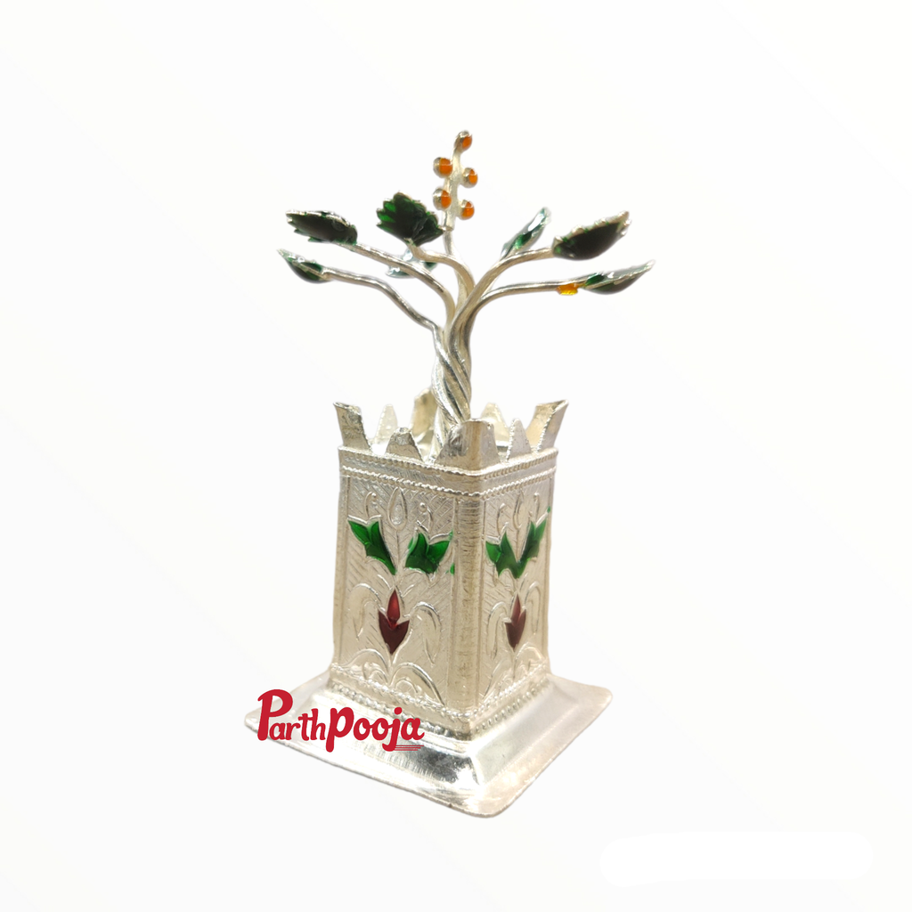 can we keep silver tulsi plant inside the house Pure Silver Tulasi Plant For Home Temple — Parthpooja