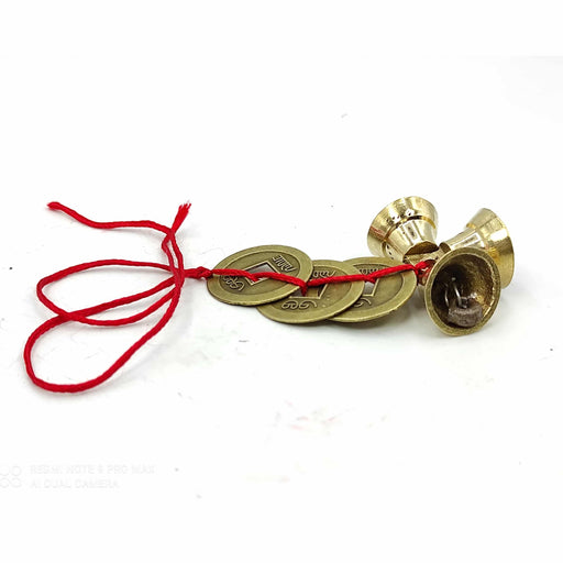 Fengshui Vastu Lucky Brass Hanging 3 bell & 3 Coins