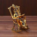 Brass 3D Moving Lord Ganesha Statue Sitting on A Chair and Reading Ramayan