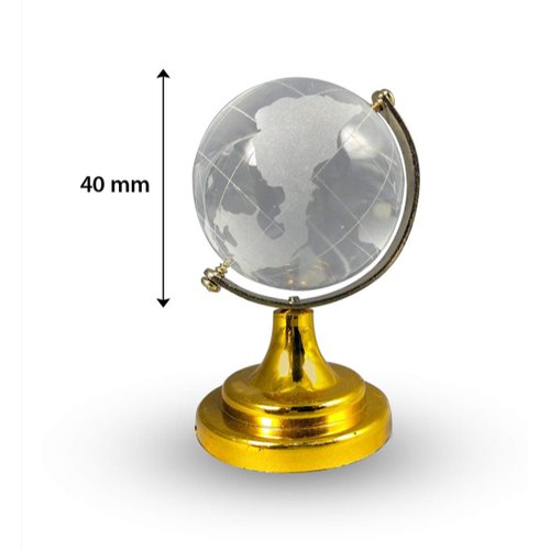 Feng Shui Crystal Globe With Golden Stand For Good Luck